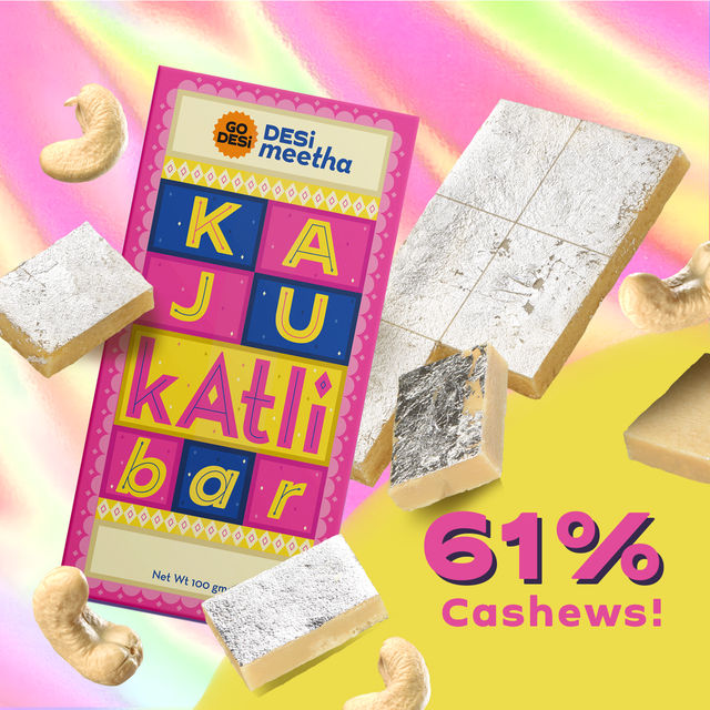 GO DESi Kaju Katli Mithai Cashew Bar