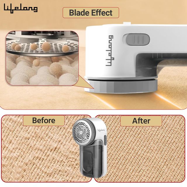 Lifelong 2-In-1 Lint Remover For Clothes With Brush With Long 2 Metre Usb Cable (Llelr18)