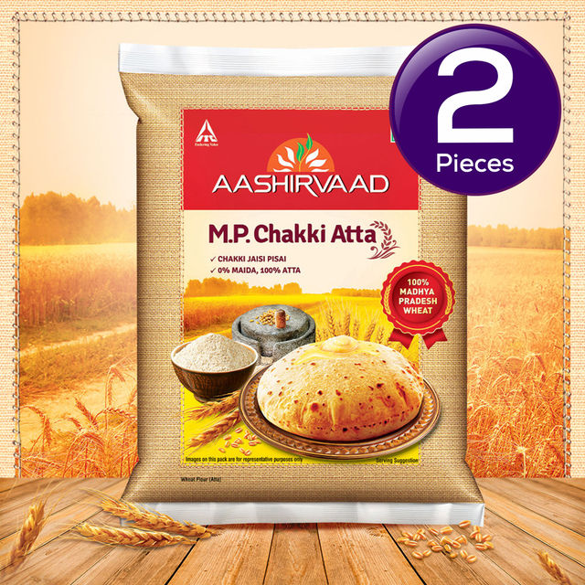 Aashirvaad M.P. Chakki Atta | 0% Maida | 100% Madhya Pradesh Atta 5 kg Combo