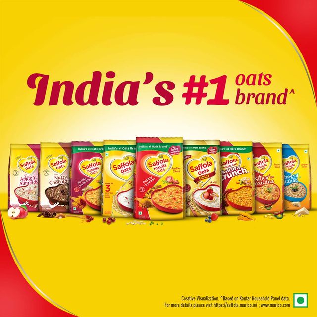 Saffola Masala Oats | Peppy Tomato | Anytime Snack | Ready in 3 mins | Millets Goodness |500g