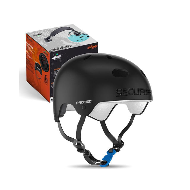 Jaspo Secure Sports Helmet For Cycling, Skating, Skateboarding (M, Black Matte)