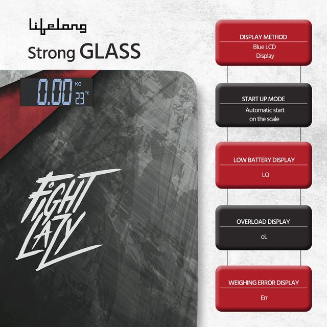 Lifelong Fight Lazy Series Weighing Scale -Digital Weight Machine | Tempered Glass