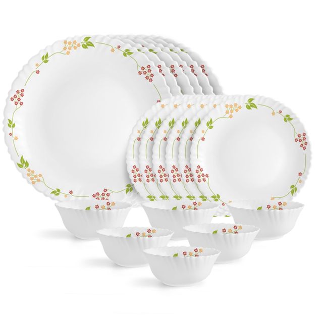 Cello Opalware Dazzle Series Secret Garden Dinner Set, 18 Units