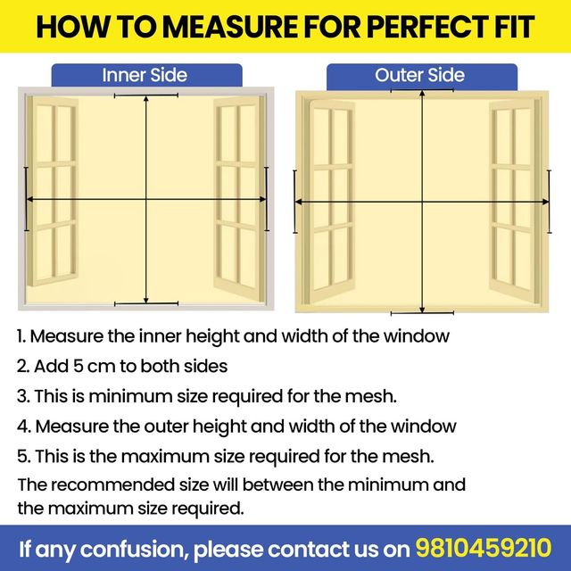 Mr. Right Stitched Mosquito Net For Window | Grey - 120 x 120 cm