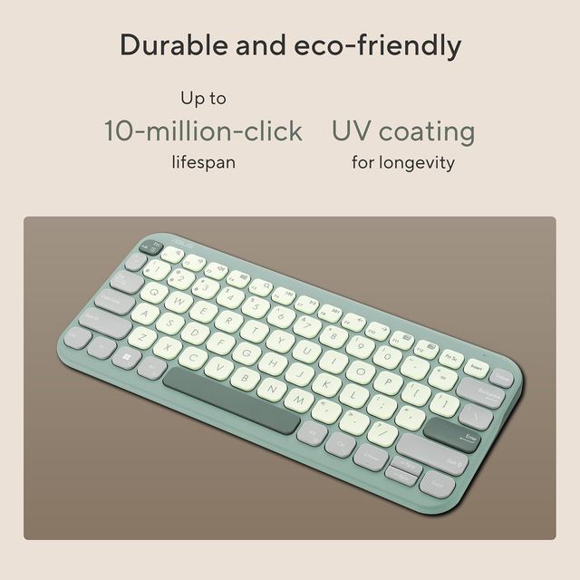 Asus Marshmallow Kw100 Keyboard| Supports Up To 3 Devices| 1.6Mm Key Travel|Color Green Tea Latte|