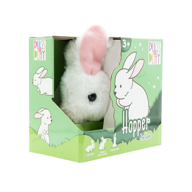 Hamleys Huggable Cuddly Hopper Jumping Rabbit Toy, Soft Toys, Cute Plushies Purple, Multicolour,3Y+
