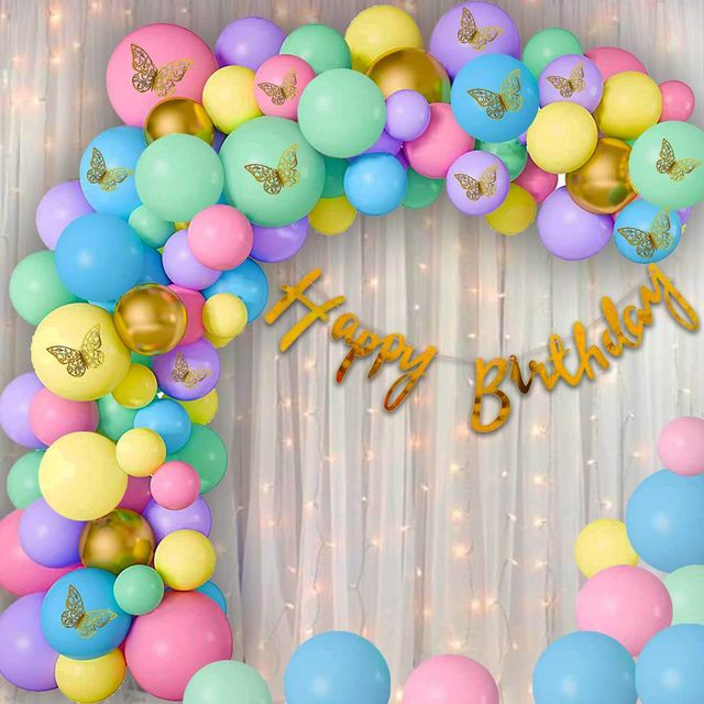 Party Propz Rainbow Theme Birthday Decorations - Pack Of 81