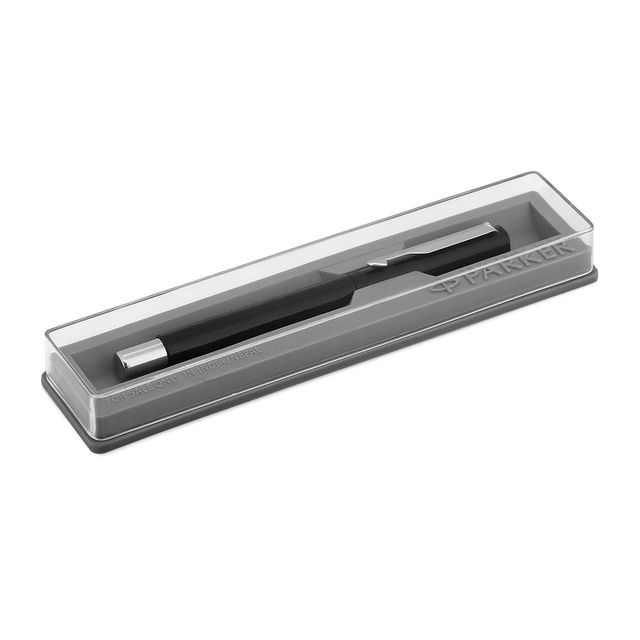 Parker Vector Standard Roller Ball Pen Chrome Trim Black Body (Blue Ink)