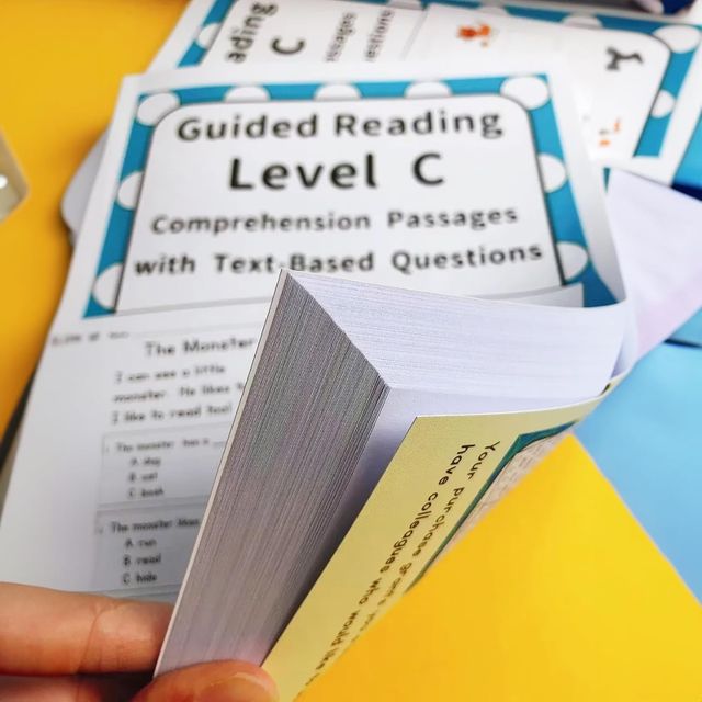 Kidology Guided Reading Level C - Comprehension Passages with Text-Based Questions, Practice Book