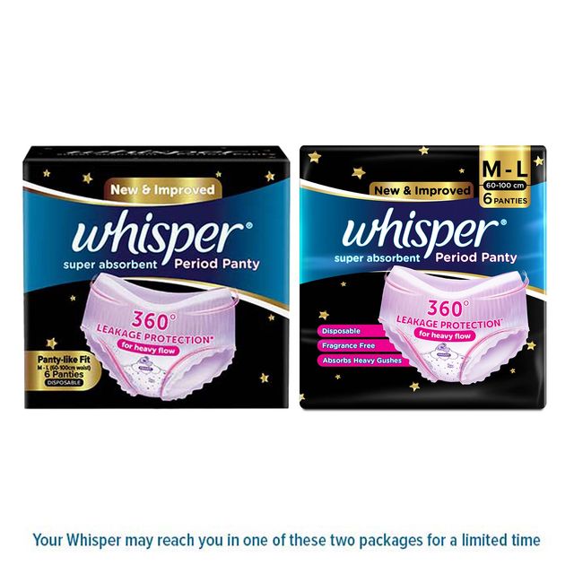 Whisper Super Absorbent Period Panties | M-L