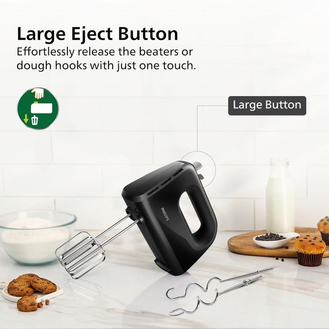 Philips Hr3705/10 300 Watt Lightweight Hand Mixer, Blender With 5 Speed Control Settings