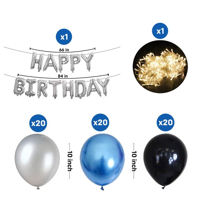 Party Propz Happy Birthday Balloons Decoration Kit With Happy Birthday Banner