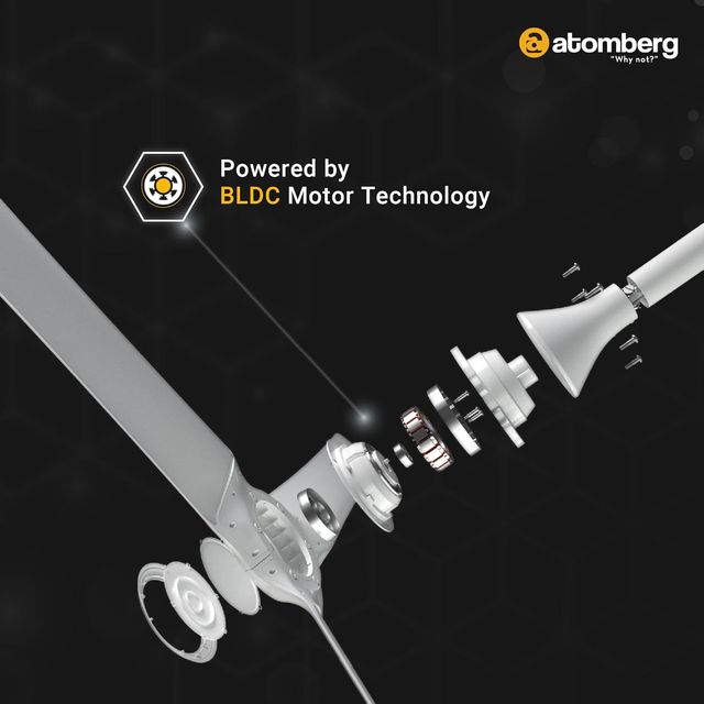 atomberg Aris Starlight BLDC Ceiling Fan, 1200mm, IoT & Remote Control, Underlight, Marble White