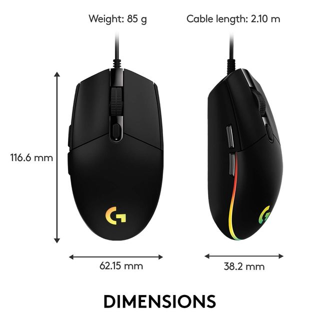 Logitech G102 Lightsync Rgb 6 Button Gaming Mouse-Black