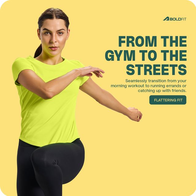 Boldfit Women's Sports T-shirt Quick Dry Fit | Fluoro - S
