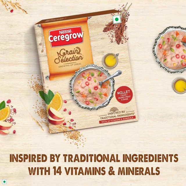 Nestle Ceregrow Grain Selection Growing Up Cereal - Ragi Mixed Fruit and Ghee