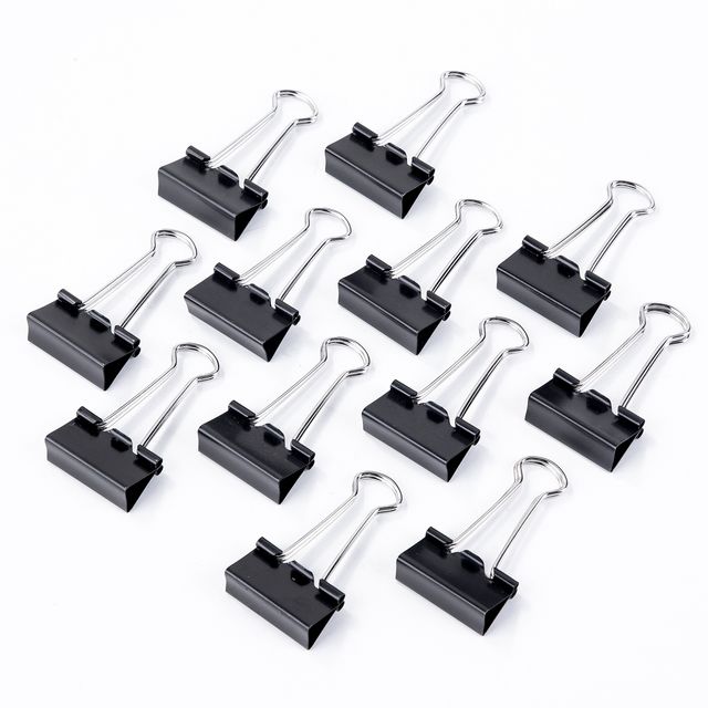 Deli W38564 Binder Clips 25 Mm Blk 12 T