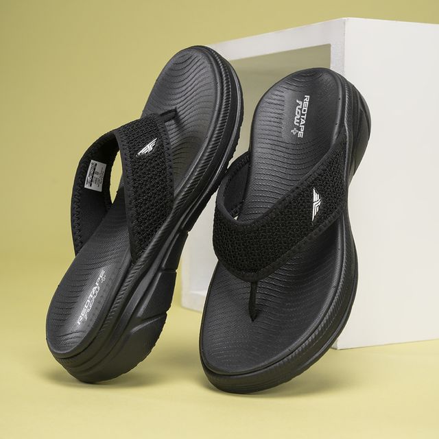 Red Tape Women's Sports Sandals | Refined Round-Toe Shape with a Relaxing Slip-On | Black - UK 6