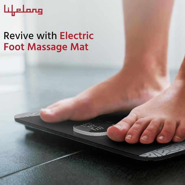 Lifelong Ems Electric Foot Massager Machine For Pain Relief-8 Modes Intensity Levels-Rechargeable