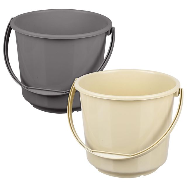 Kuber Industries Plastic Bucket for Cleaning & Storage|Plain Bucket|5 L|Pack of 2|Multi