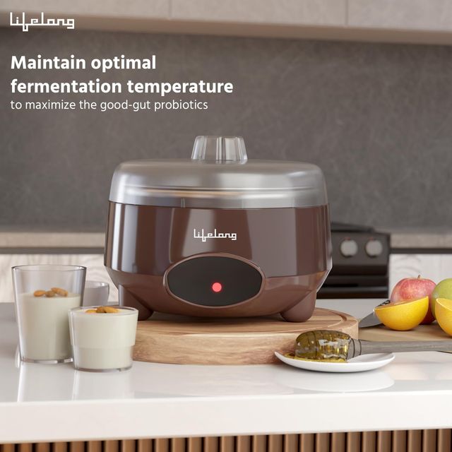 Lifelong Yogurt & Curd Maker for Home|Automatic Curd Maker with Auto Temperature Regulation(1 Lit)