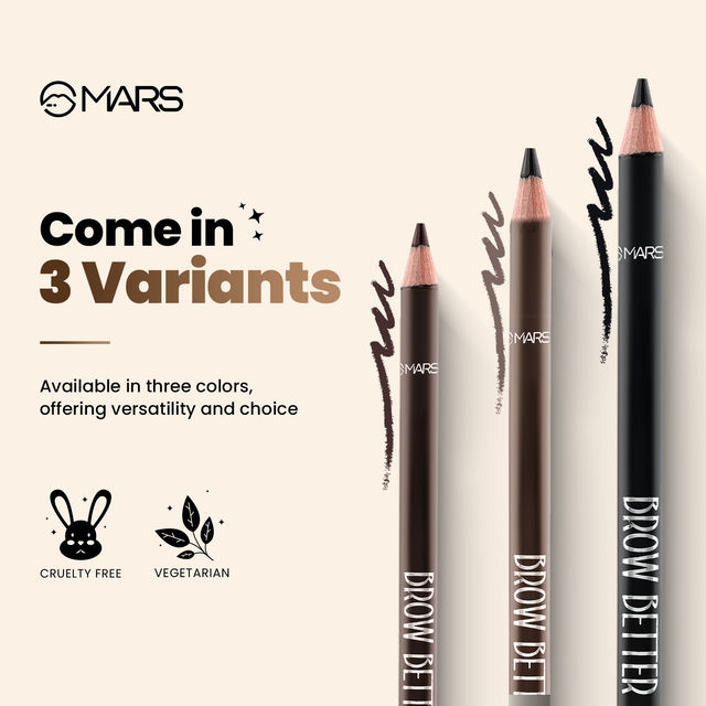 MARS Cosmetics Brow Better Eyebrow Pencil With Spoolie (Black)