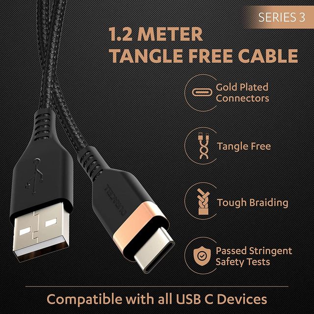 Duracell USB-A to Type C Cable | 65W Fast Charging Cable | Series - 3 | 1.5m