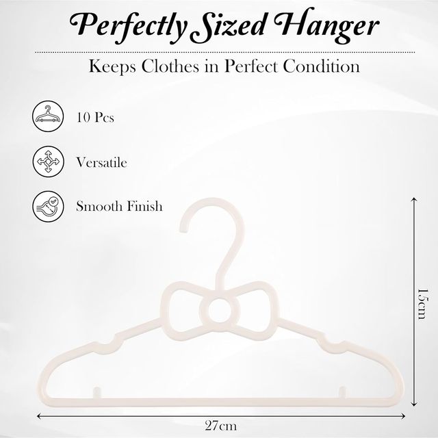 Kuber Industries 15 Pcs Small Baby Hangers for Clothes Hanging for Wardrobe | White
