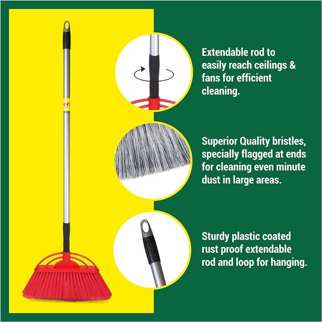 HIC Floor Cleaning Brush | Extendable Rod | Assorted