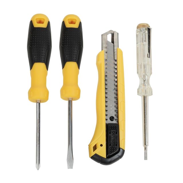Spartan 11 In 1 Hand Tool Box | Screwdrivers, Tape, Tester, Measuring Tape, Cutter, Allen Key Set