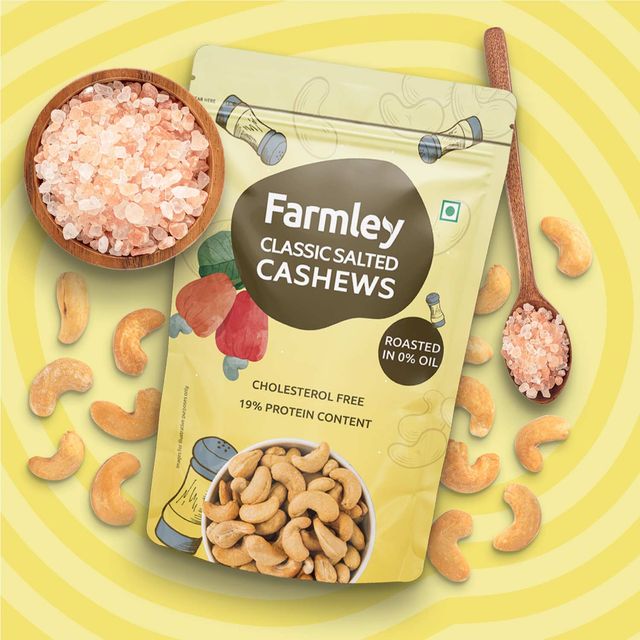 Farmley Classic Salted and Roasted Cashews | Kaju Snacks