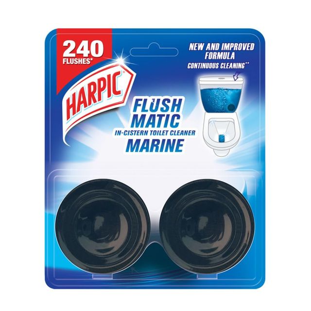 Harpic Flushmatic In-Cistern Toilet Cleaner Blocks Marine Combo
