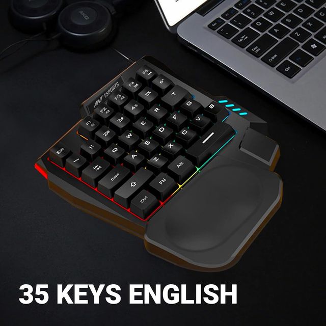 Ant Esports Mk1001 One Handed Gaming Keyboard Rgb Backlit 35 Keys Portable Mini Gaming Keypad
