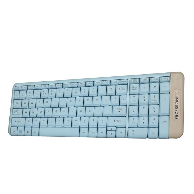 Zebronics Companion 104 2.4Ghz Wireless Keyboard & Mouse Combo, 100 Keys (Blue)