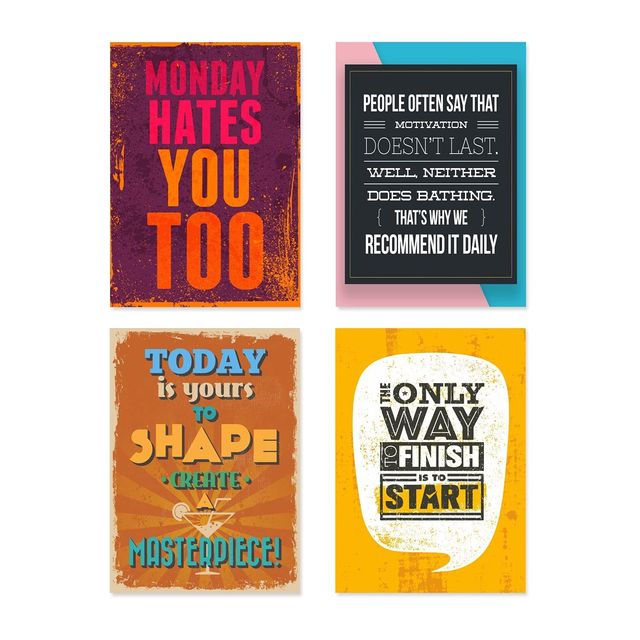 Buy Paper Plane Design Wall Posters For Office Decor Set of 10 Size