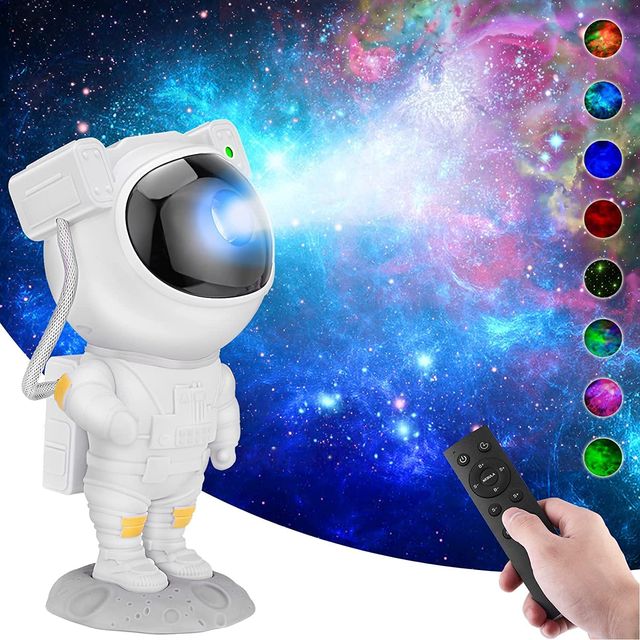 Toyshine Astronaut Space Galaxy Star Projector With Remote And Timer Night Light 360�