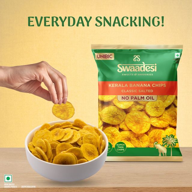 UNIBIC Swaadesi No Palm Oil Kerala Banana Chips-Classic Salted