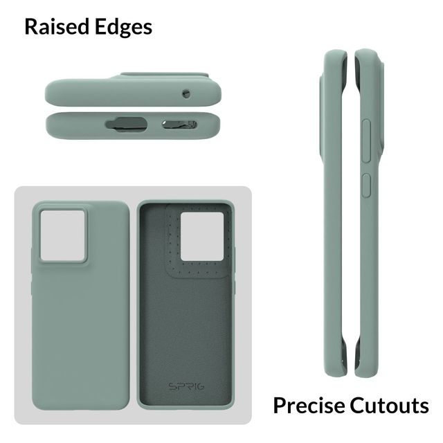 Sprig Liquid Silicon Back Cover/back Case for Moto Edge 50 Pro | Light Green