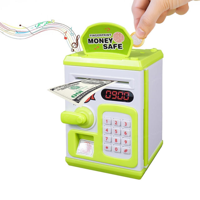 Toyshine Fingerprint Sensor Piggy Bank with Electronic Lock - Assorted