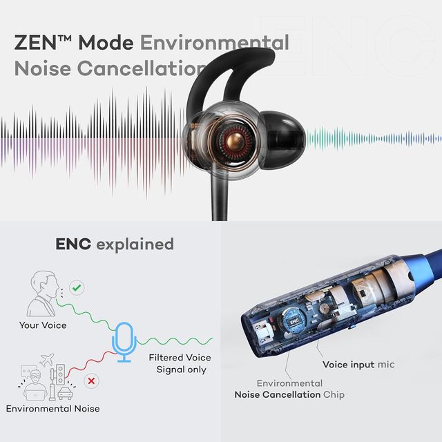 Boult Probass Eqcharge With Zen Mode Enc,Ultra-Fast Charging Bluetooth Headset(Blue, In The Ear)