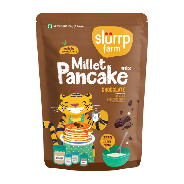 Slurrp Farm Millet Eggless Pancake Mix With Banana Choco Chip No Maida, Healthy Breakfast For Kids & Adults, 150 Gm(150gms) & Slurrp Farm Millet Eggless Pancake Mix With Chocolate No Maida, Healthy Breakfast For Kids & Adults, 150 Gm(150gms) Combo