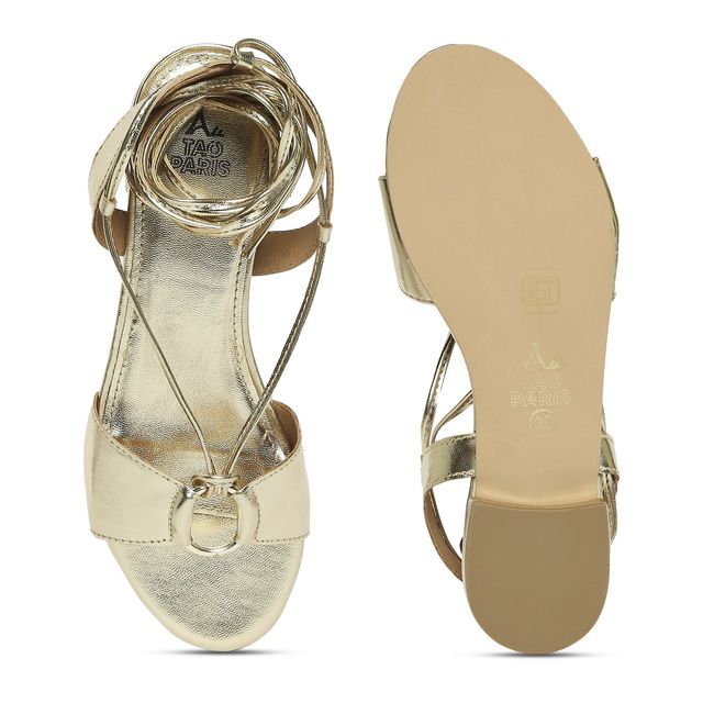 Tao Paris Open Toe Gladiators Flats Women's Light Gold | UK5