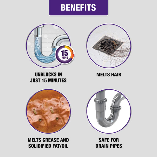 Harpic Drain Cleaner Powder | Sink & Pipe Cleaner For Drainage Block