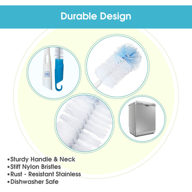Mee Mee Bottle and Nipple Cleaning Brush For Kids | Blue