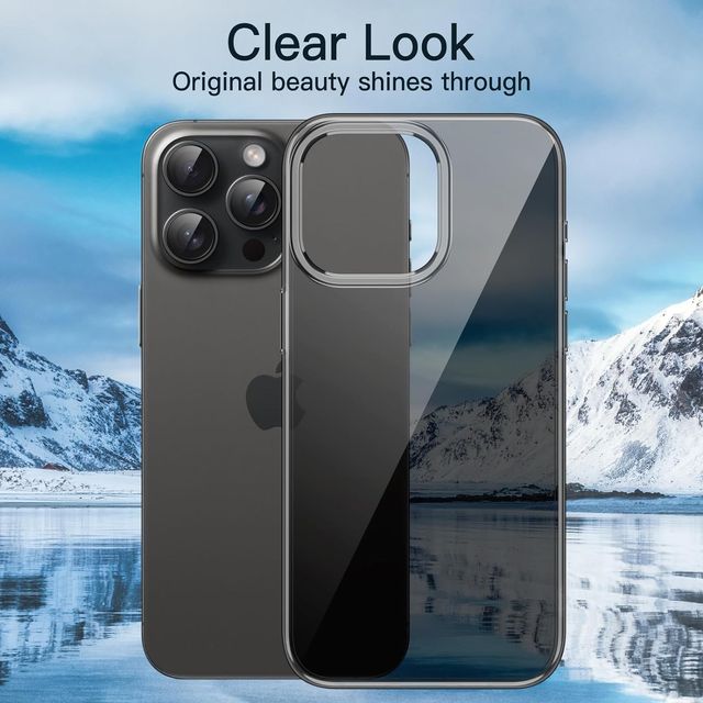 ExpressB For Iphone 15 Pro Max Case Cover Clear Transparent | Thin Soft Back - Clear Black