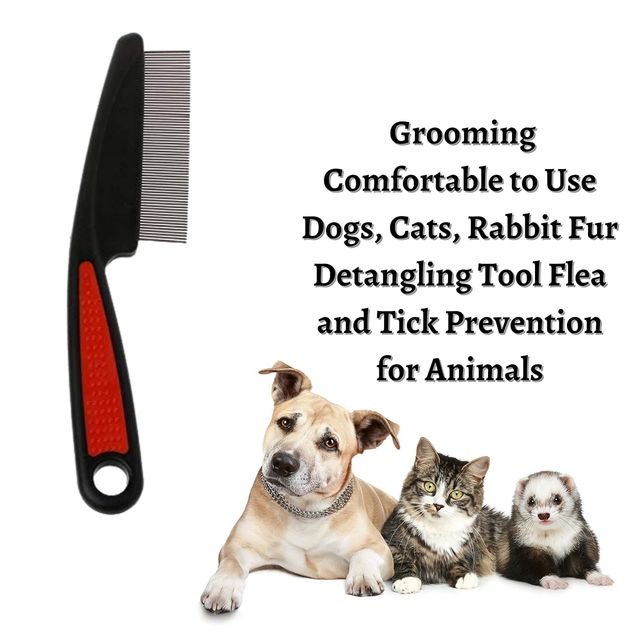 Foodie Puppies Pet Stainless Steel Flea Comb For Dog, Cat, Birds And Rabbit - (Flea Comb - Large)