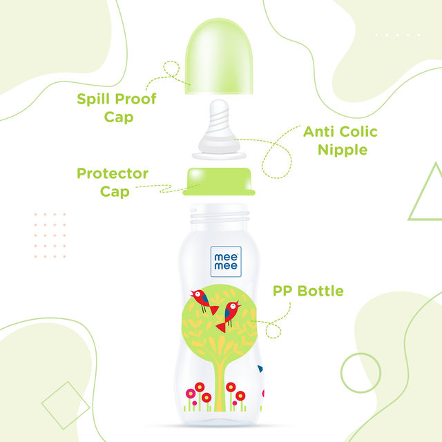 Mee Mee Feeding Bottle Eazy Flo For Kids | Green | 0 - 2 years