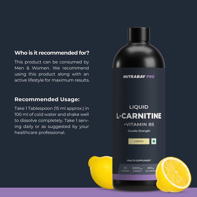Nutrabay Pro L-Carnitine Liquid 3000Mg Lemon