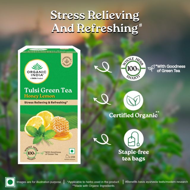 Organic India Tulsi Honey and Lemon Organic Green Tea