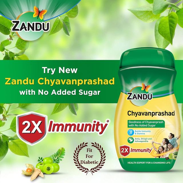 Zandu Chavanprashad Sugar Free Chyawanprash with Amla, No Added Sugar, Ashwagandha & Shilajit